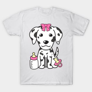 Cute dalmatian is a baby - girl T-Shirt